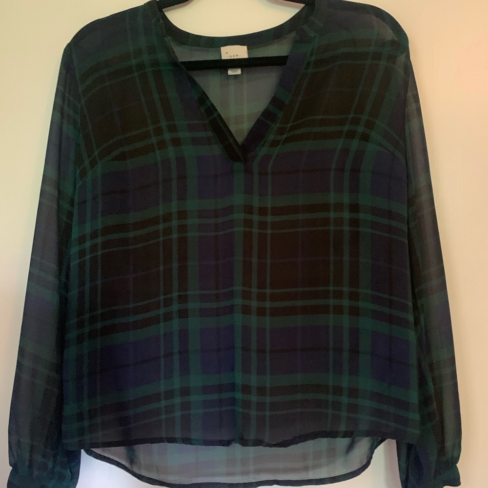 Plaid Sheer Top